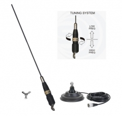 Sirio Mini Snake Mag 65cm CB Antenne mit PNI 120DV Magnetfuß und Flügelschraube X